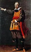 Retrato de Francesco Andreini con el traje de Capitano Spavento.