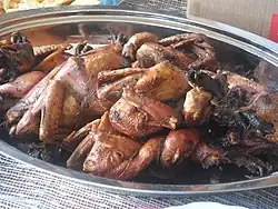 Pollo-bicicleta a la parrilla