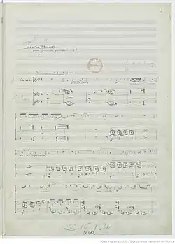 Partitura de Premiére Rhapsodie de Claude a Debussy