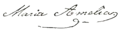 Firma de María Amelia de Braganza