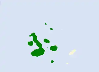 Distribución geográfica del mosquero de Galápagos.