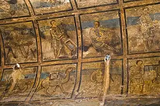 Fresco de pared en Quasyr 'Amra, siglo VIII