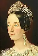 La reina Josefina con la diadema de la Coronación heredada de su hermana