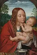 María con el Niño Jesús ante un paisaje, de Quentin Metsys