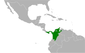 Distribución geográfica de la tangara dorsirroja.