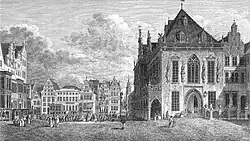 Ayuntamiento y plaza del mercado del sudeste en 1820