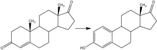 Conversión de androstendiona en estrona