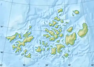Isla Hooker ubicada en Tierra de Francisco José