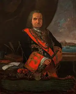 Retrato de Santiago Miguel de Guzmán Dávalos Spinola, Marquès de la Mina, obra de Manuel Tramulles (1760-1766)