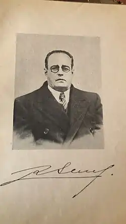 Retrato y firma de Rodolfo Senet.