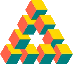 Ilusión óptica del triángulo de Oscar Reutersvärd (1934)