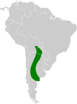 Distribución geográfica del gallito copetón.