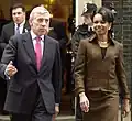Condoleezza Rice con Jack Straw en Inglaterra - Agente Especial del DSS (izquierda)