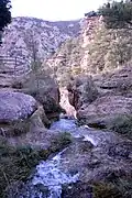 Paisaje fluvial al comienzo del paraje Los Amanaderos de Riodeva (Teruel), 2017.