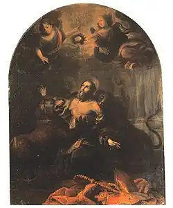 El martirio de San Ignacio de Antioquía por Francisco Rizi. (c. 1640, Universidad Complutense de Madrid, Biblioteca Histórica Marqués de Valdecilla)