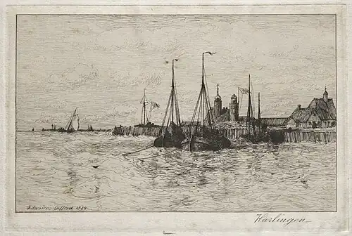 Aguafuerte de Harlingen (1884), tamaño desconocido, Museo de Arte de Cleveland, Cleveland, Ohio