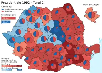Distribución geográfica de los votos para las elecciones presidenciales (segunda vuelta)