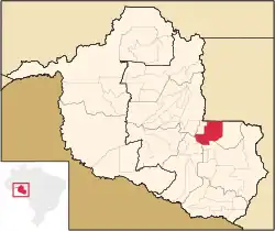 Ubicación de Cacoal en Rondônia