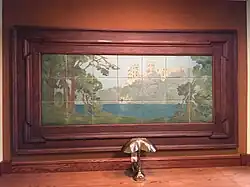 Panel of Rookwood tiles of Durham Cathedral