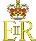Monograma de Isabel II, decorado con la Corona de San Eduardo.