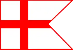 Bandera real de Ramiro I (842-850),[28]​ descendiente directo de Pedro de Cantabria