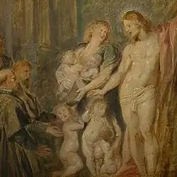 Cristo, defensor de los huérfanos de Peter Paul Rubens . Principios del siglo XVII