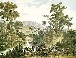 Serra dos Orgãos durante el año 1820. Pintura por Johann Moritz Rugendas
