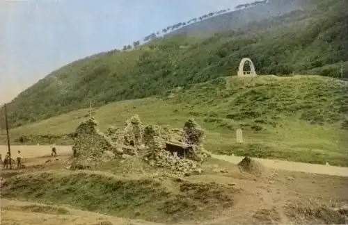 Ruinas de la capilla de San Salvador de Ibañeta hacia 1934