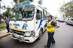 Ruta 4105 siendo intervenida en un operativo.