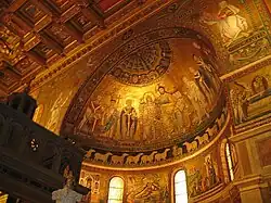 Ábside y arco triunfal de Santa María in Trastevere.