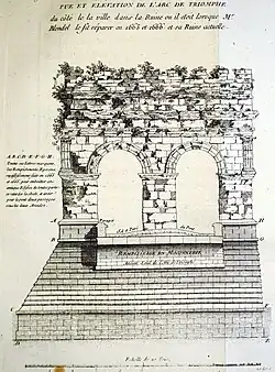 Estado del arco antes de la restauración de 1666.