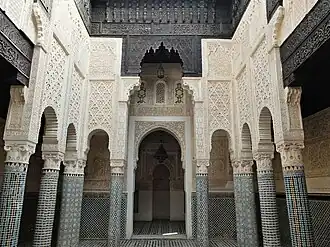 Madraza Meriní (1332/33-1341/42) de Salé (Marruecos), construida por el sultán meriní Abu al-Hasan