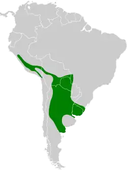 Distribución geográfica del pepitero piquigualdo.