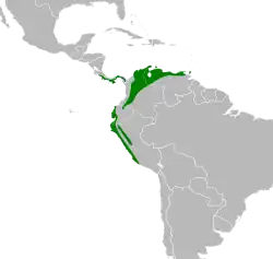 Distribución geográfica del pepitero listado.