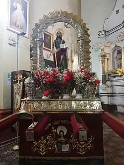 Imagen del Santo Apóstol San Judas Tadeo en el Altar de la Parroquia de Santa Ana, Barrios Altos (Lima Peru).