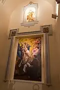 Pintura de San Felipe Neri tras el altar de la Iglesia del mismo nombre.