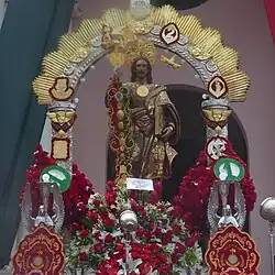 Imagen del Santo Apóstol San Judas Tadeo en sus Sagradas Andas de la Provincia Constitucional del Callao.