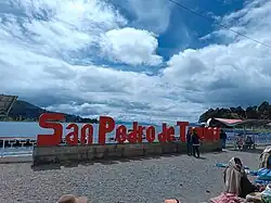 Letrero de San Pedro de Tiquina.