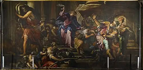 "Cristo expulsando a los mercaderes del templo" de Fumianidi.