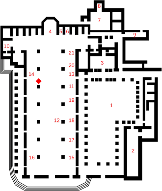 Planta de la iglesia y el claustro