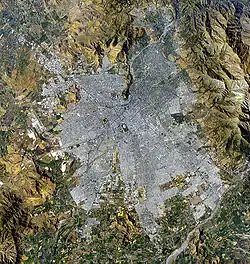 Fotografía aérea de Santiago de Chile