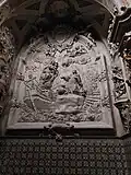 Capilla del Rosario. Aparición de la Virgen a santo Domingo con la batalla de Lepanto como fondo