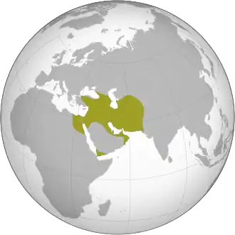 Extensión del Imperio sasánida en 621