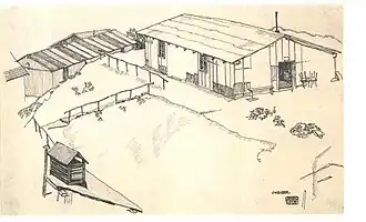 Casa con cobertizo (1915).