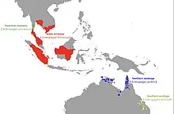 Hábitat de las especies de Scleropages