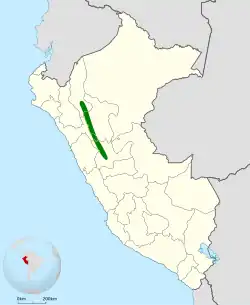 Distribución geográfica del churrín de Neblina.