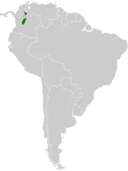 Distribución geográfica del churrín de matorral.
