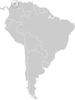 Distribución geográfica del tapaculo de Perijá.