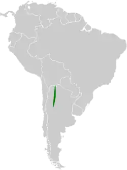 Distribución geográfica del churrín cejiblanco.