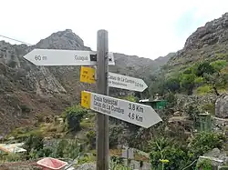 Señalización del sendero PR-TF 3 en El Pelotón.